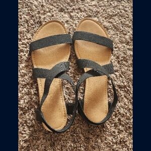 SHEIN Black Strappy Sandals